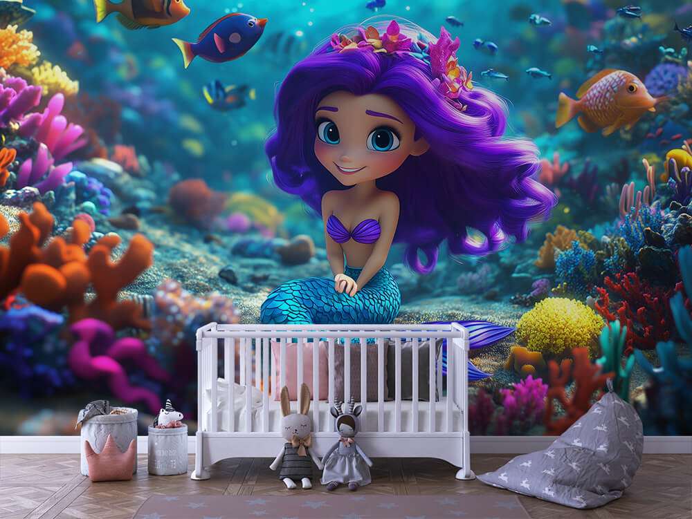 Zeemeermin onderwater rif kleurrijk