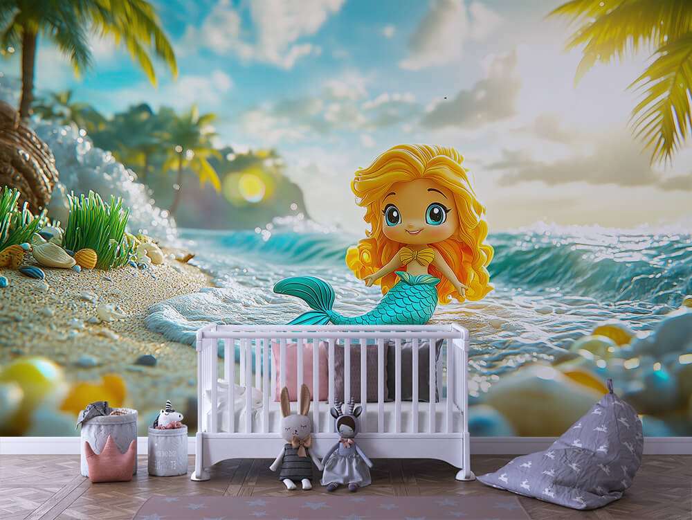 Zeemeermin strand zonlicht kinderkamer