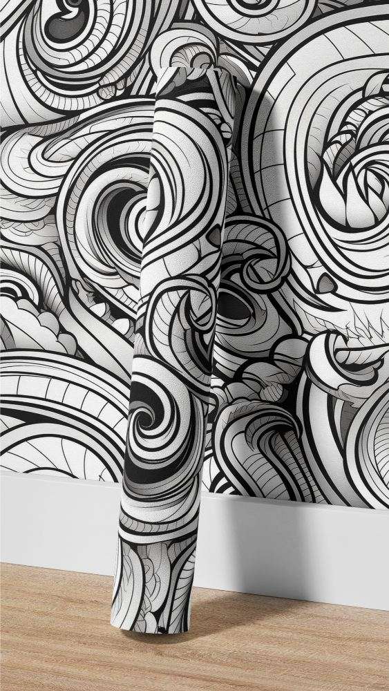 Zwart Wit Abstracte Spiralen