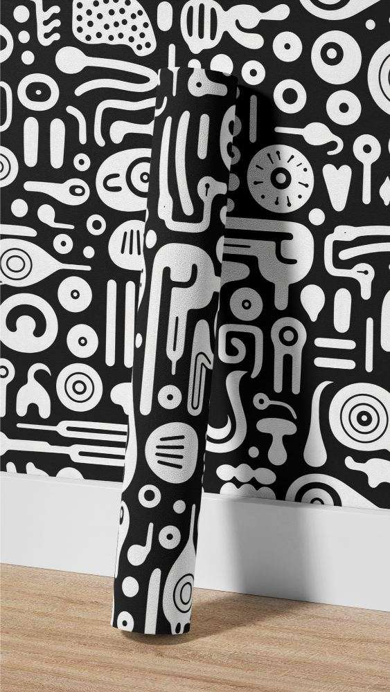 Zwart Wit Grafisch Cirkelpatroon