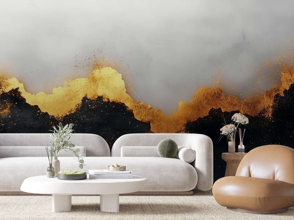 Zwart marmer met goudaccenten