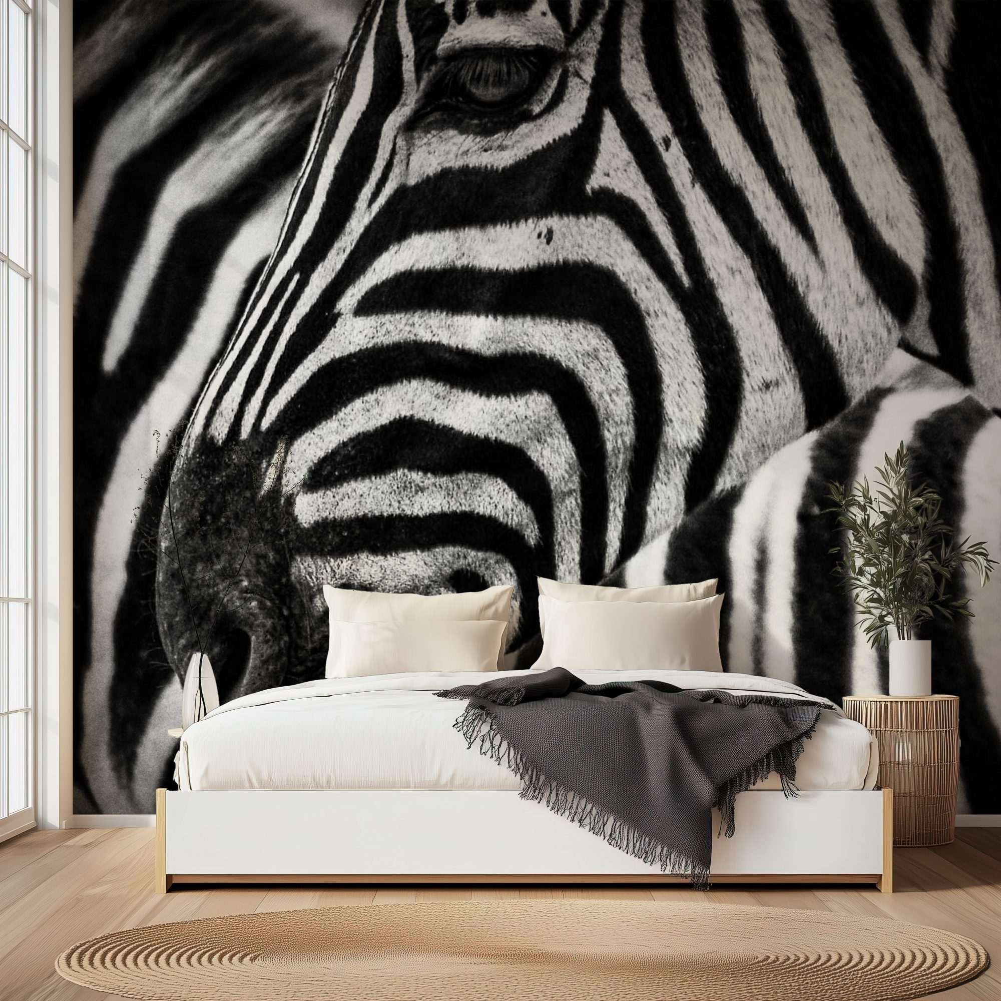 Zebra Patronen Zwart-Wit Close-up