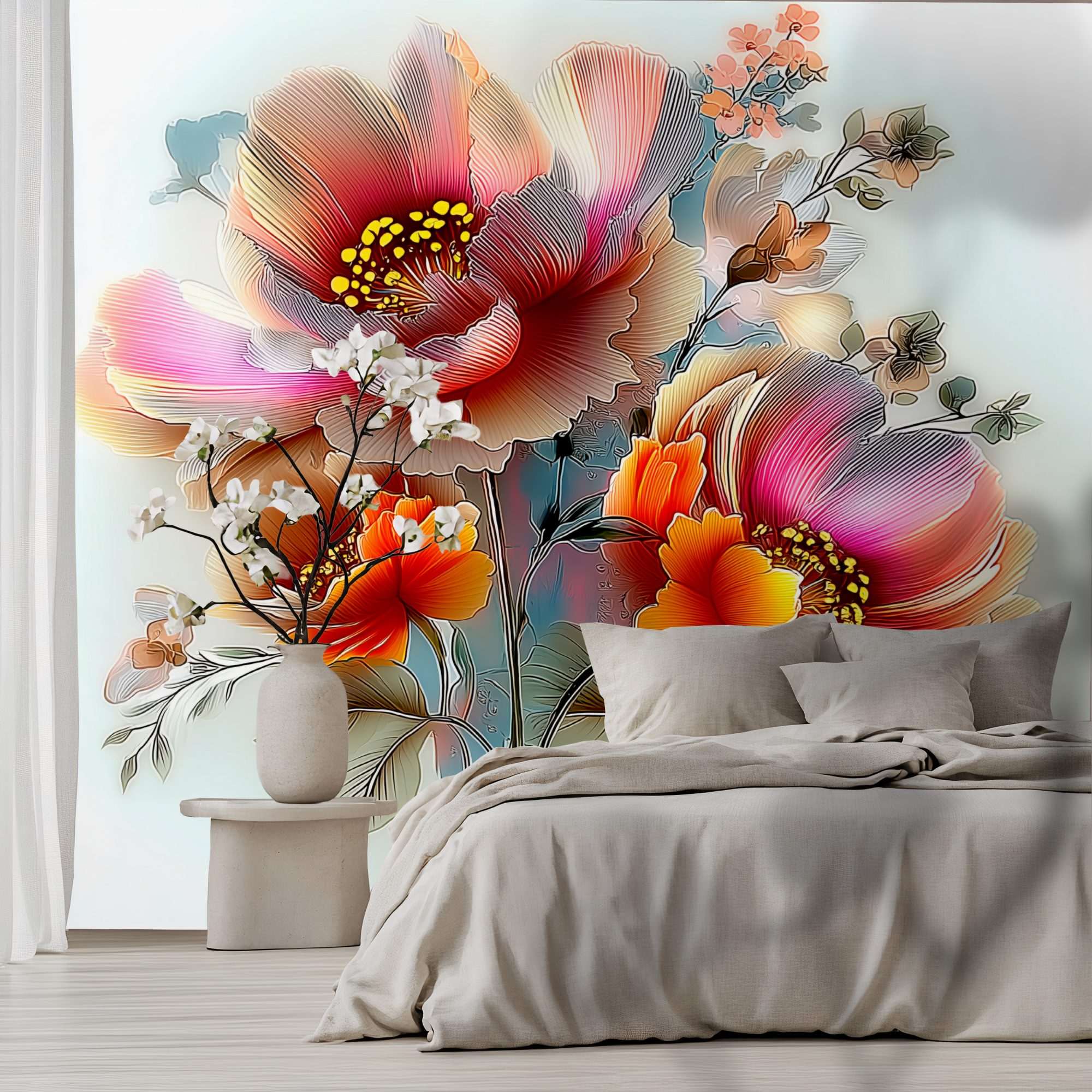 Elegante Bloemen met Warme Kleuren