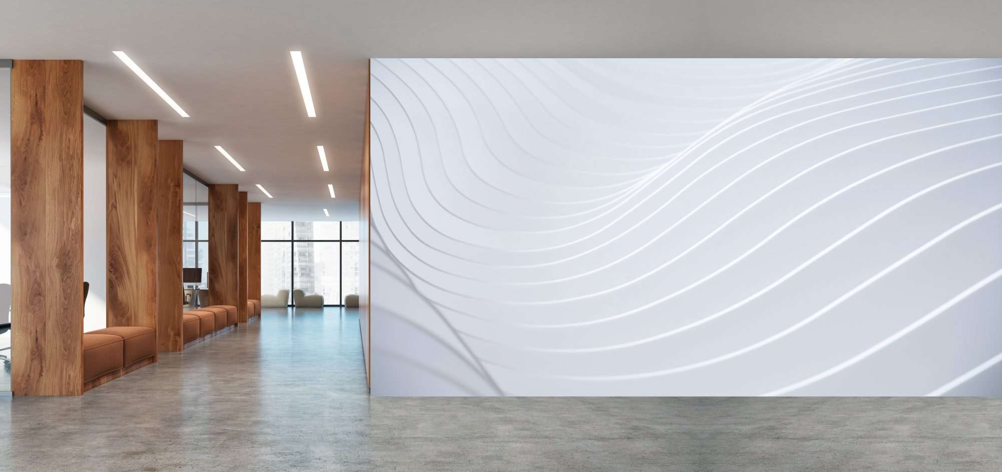 Abstracte Witte Lijnen Reliëf