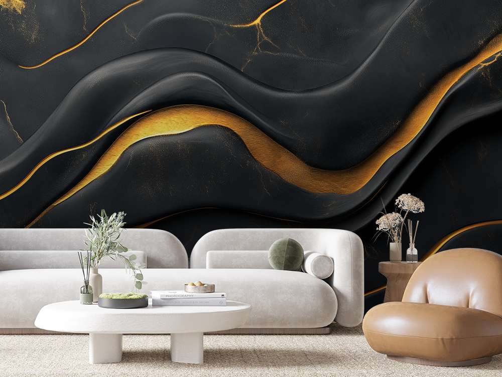Beige marmer met gouden lijnen