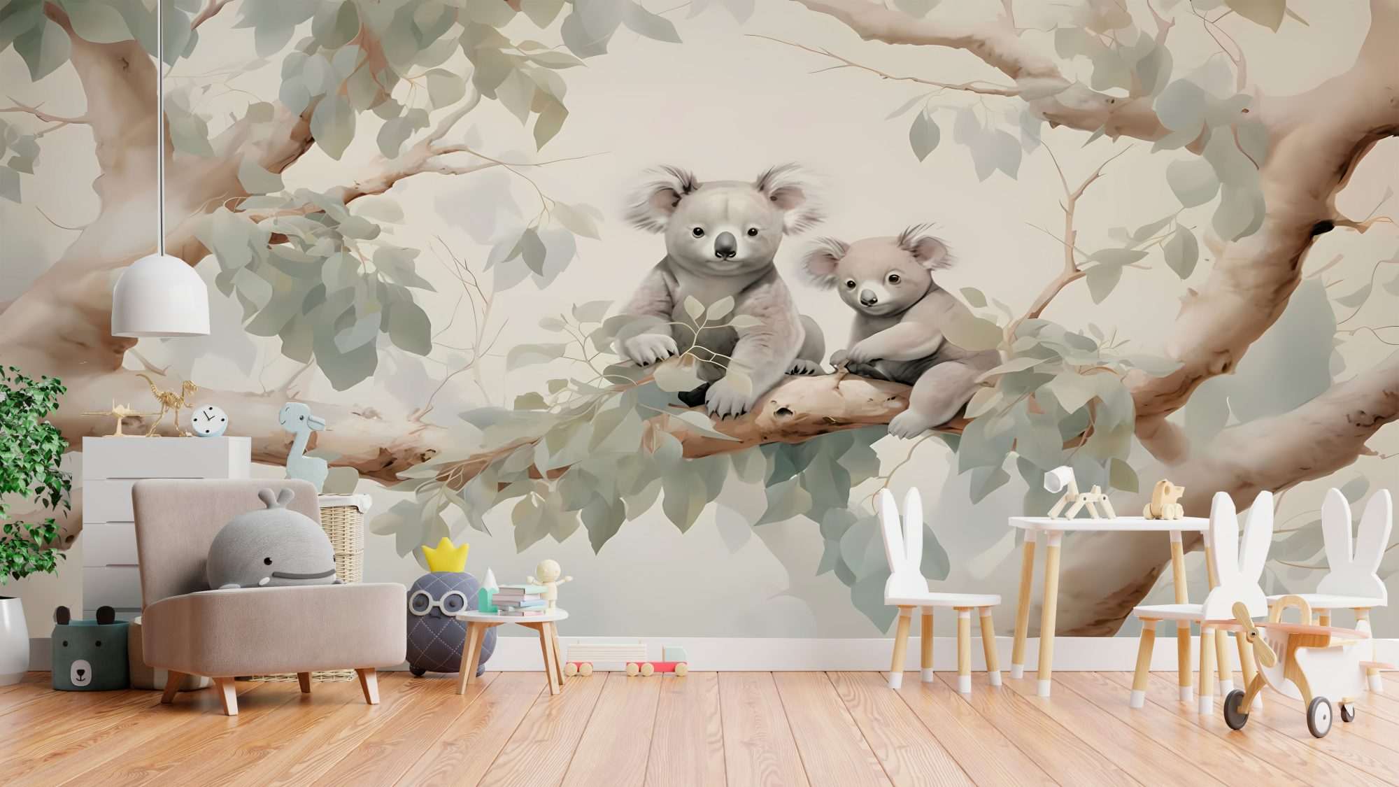 Fotobehang Kinderkamer Koala's in Boom