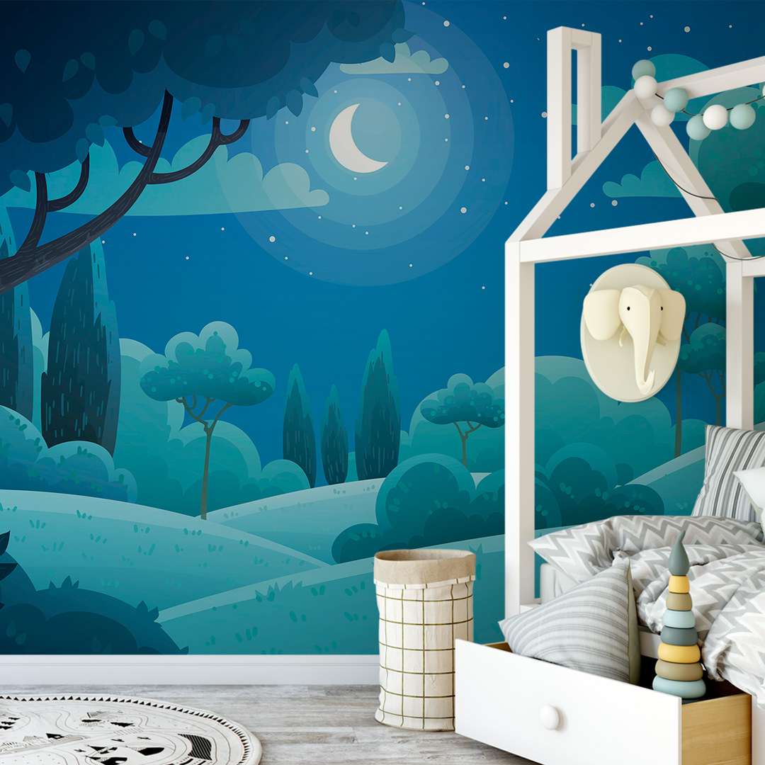 Nachtlandschap met Maan Kinderkamer