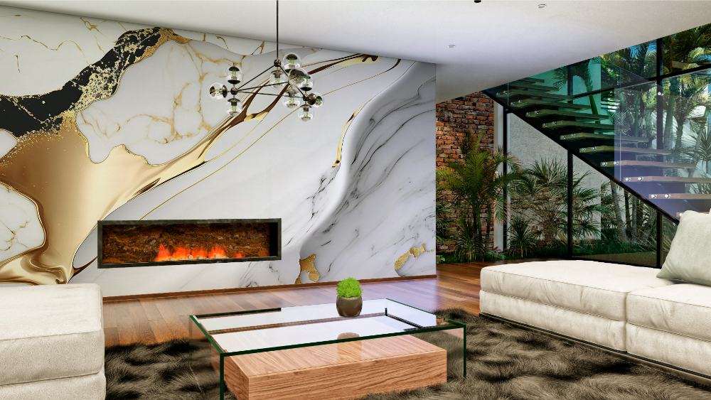 Wit marmer met gouden aders