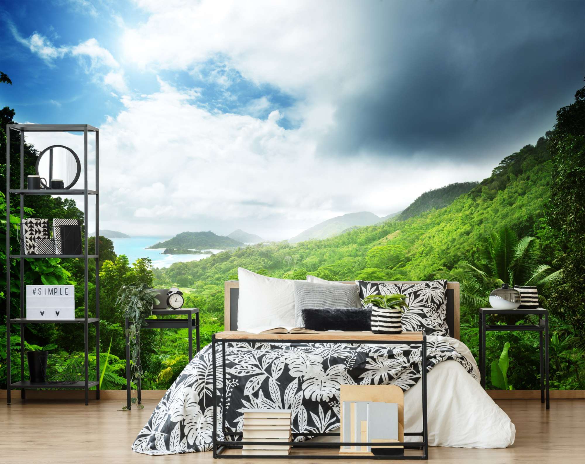 Fotobehang Tropische Groene Vallei met Panoramisch Uitzicht