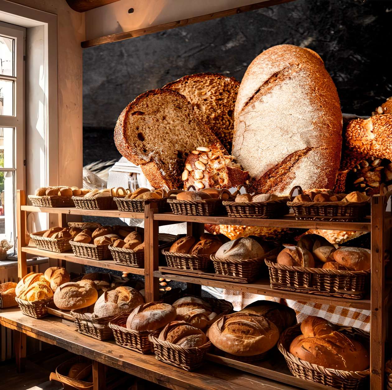 Fotobehang Vers Ambachtelijk Brood