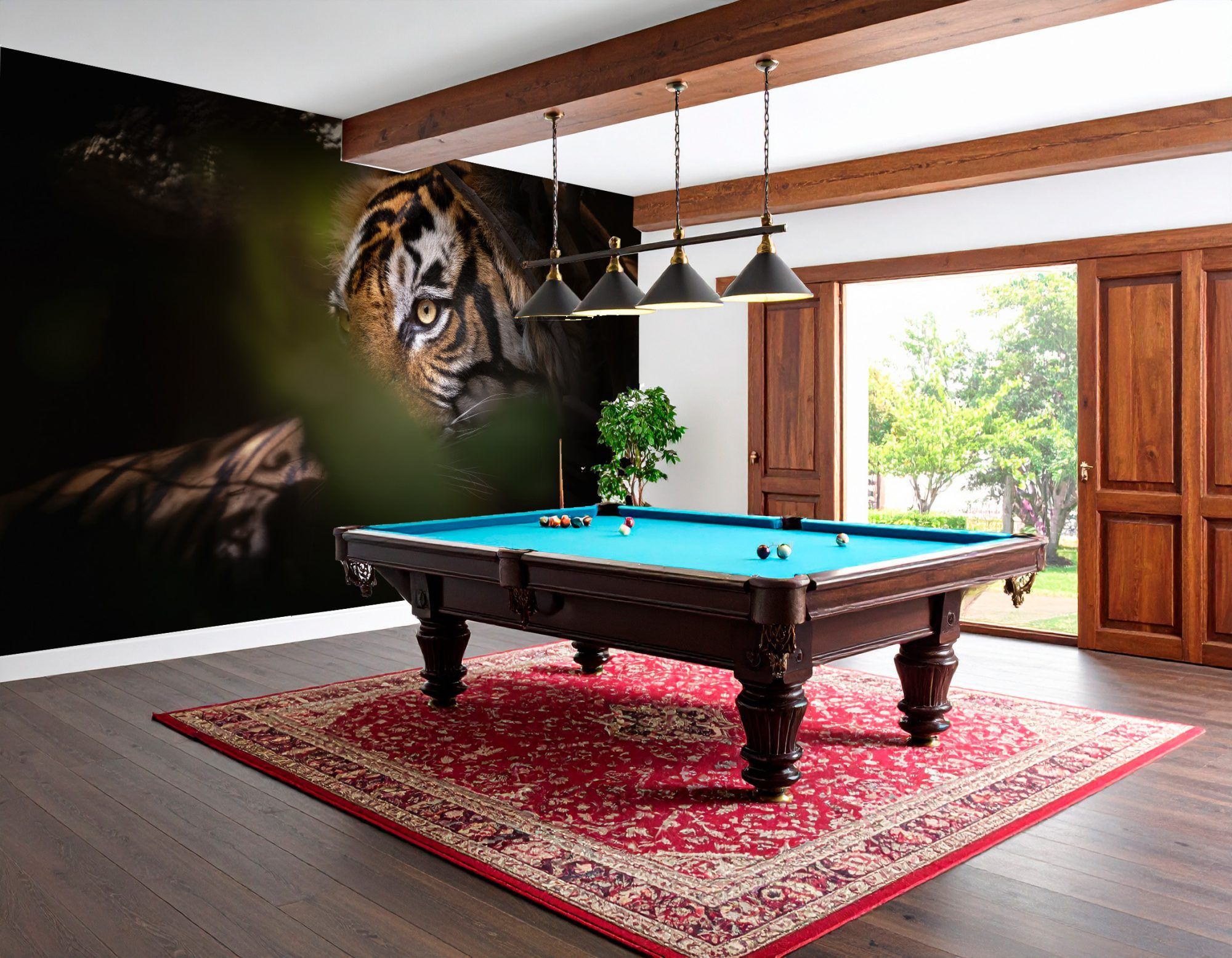 Fotobehang Tijger Verscholen in de Jungle