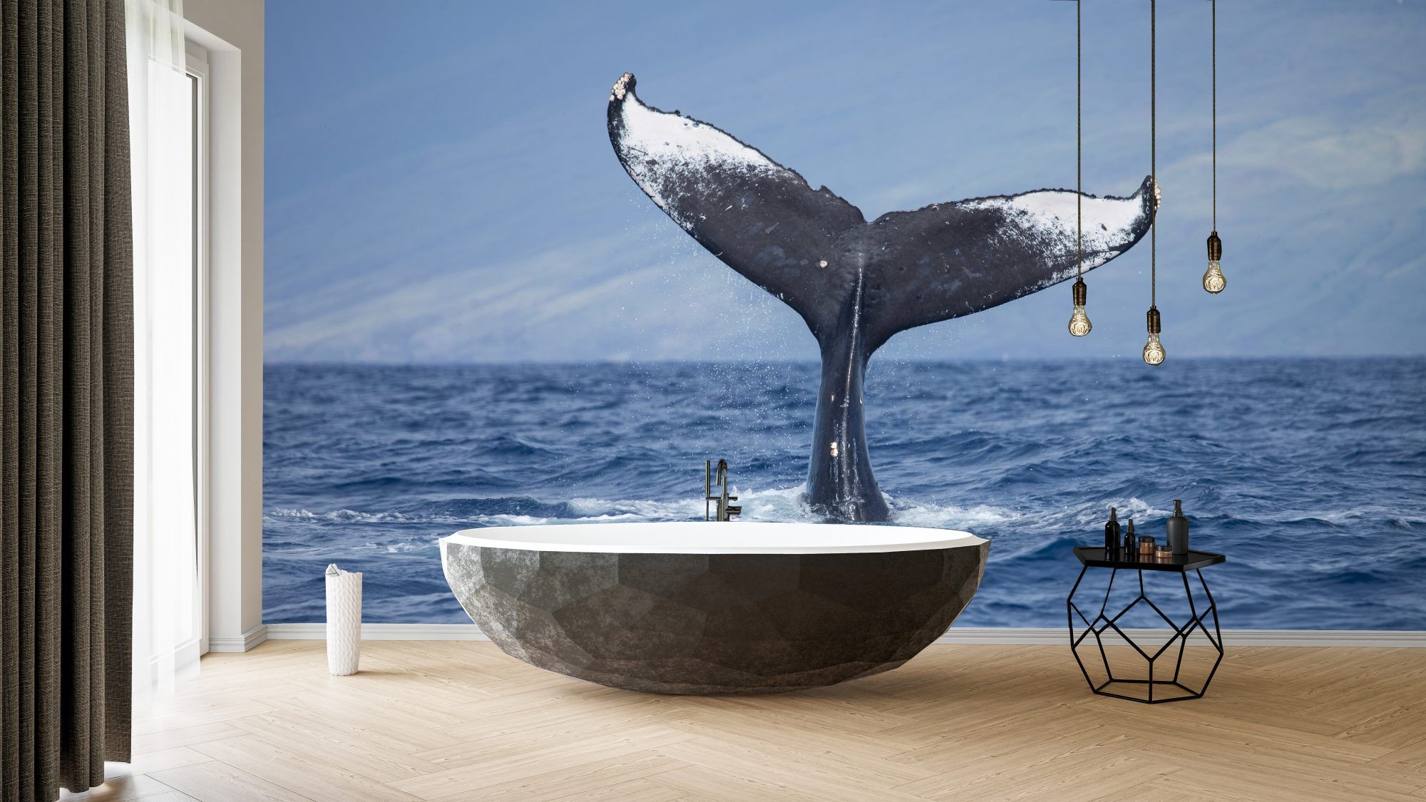 Fotobehang Walvisstaart Boven de Oceaan